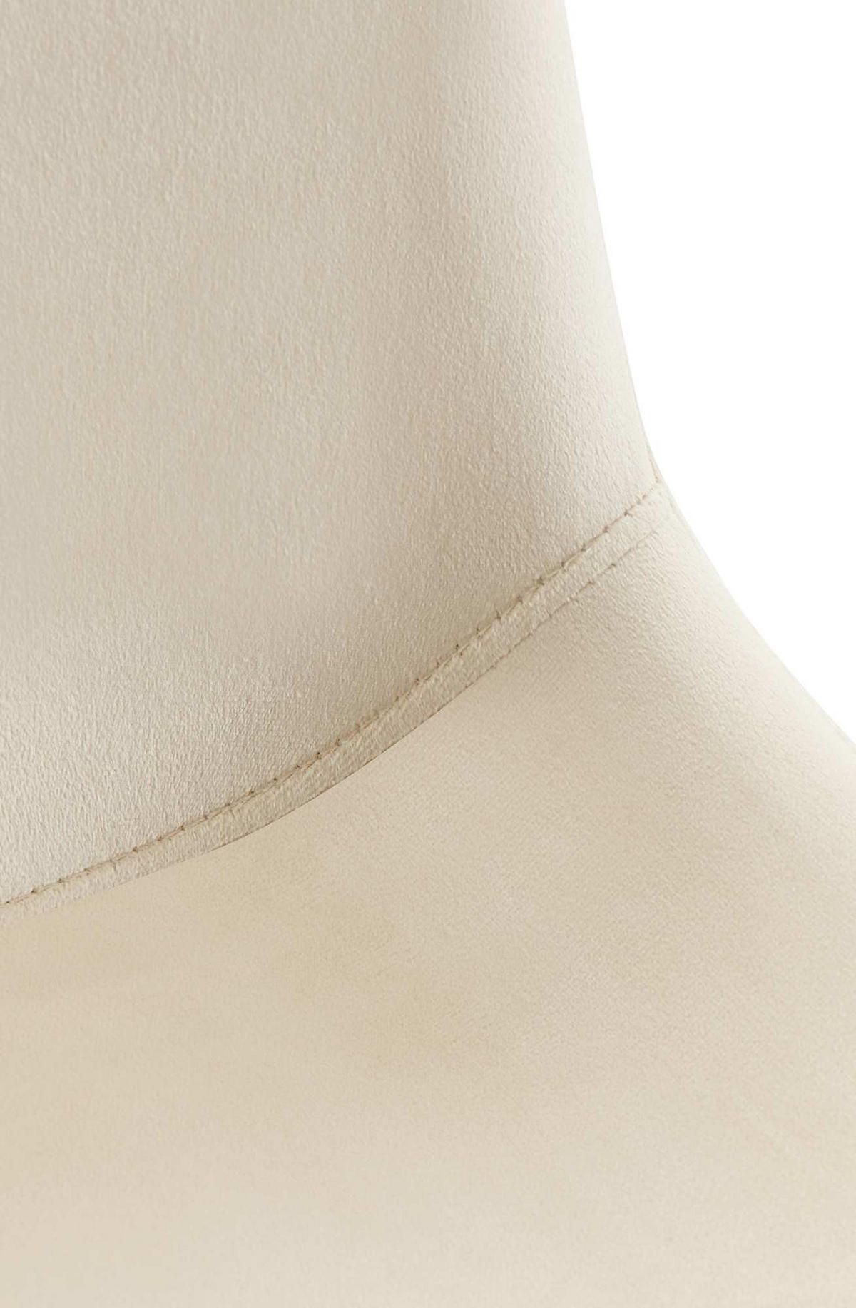 STUHL Samt creme - Creme/Schwarz, Textil/Metall (53/89/59cm) - CLP