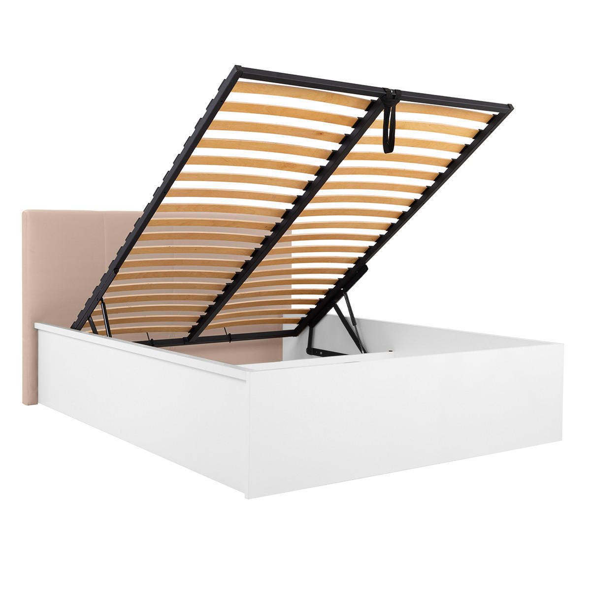 BOXSPRING POSTEL 140/200 Edwin Bílá a béžová - bílá, kompozitní dřevo (140/200cm) - Petits-meubles