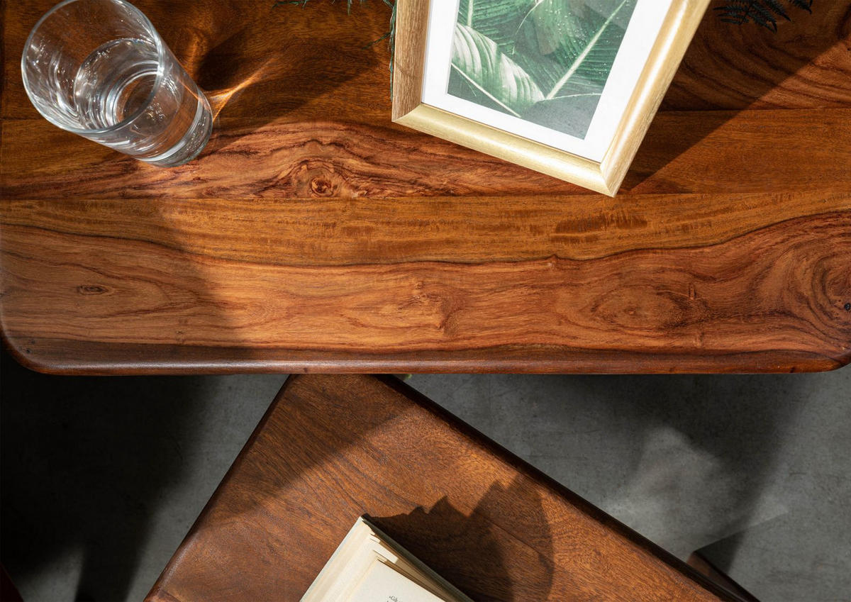 BEISTELLTISCH Sheesham 59x30x41 walnuss gewachst TORONTO #244 - Walnussfarben, Holzwerkstoff (30/59/41cm)