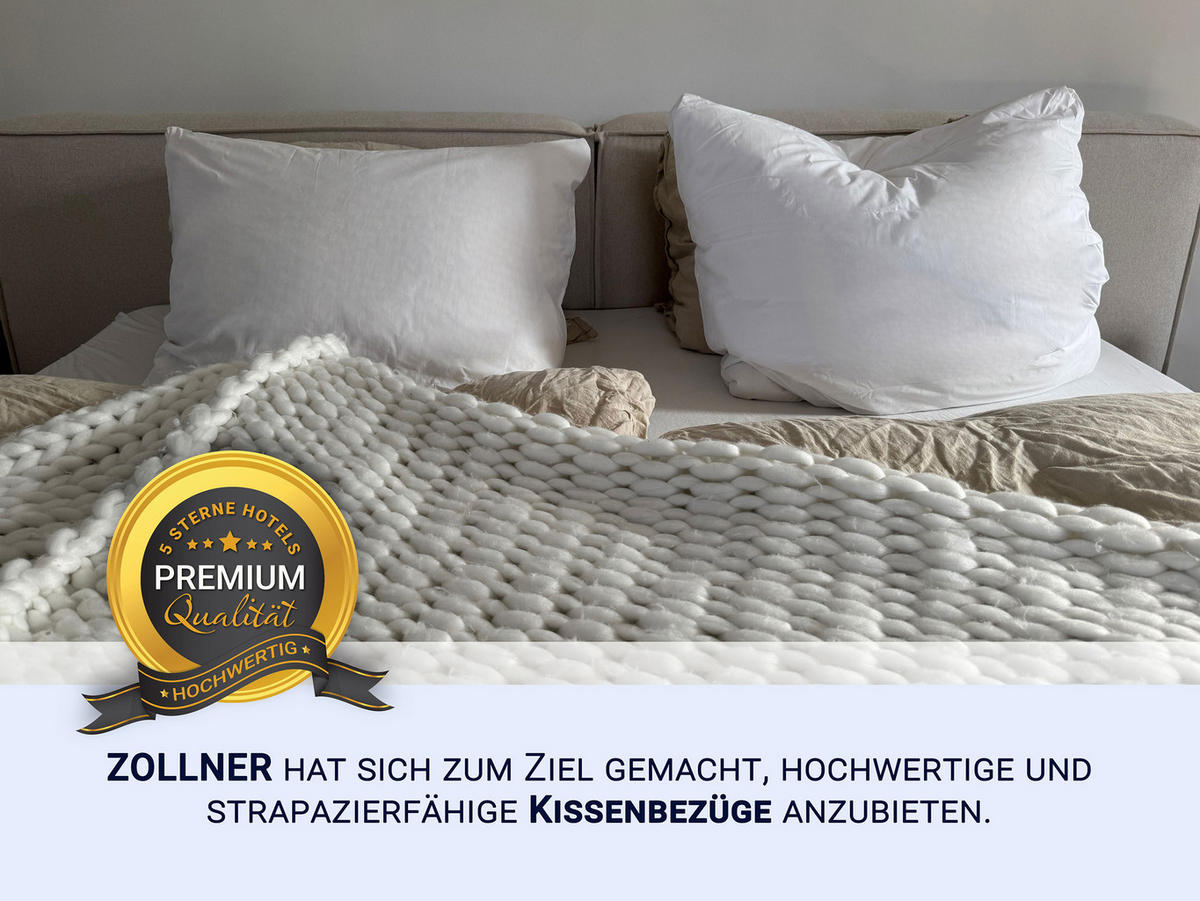 KISSENBEZUG, 2er-Set, 80x80 cm, 100% Baumwolle - Weiß, Textil (80/80cm) - Zollner