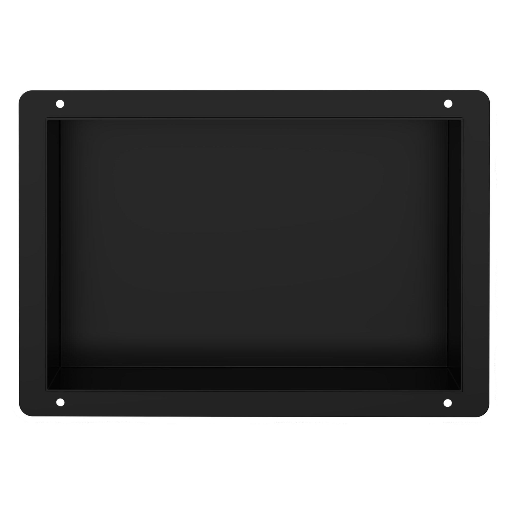 DUSCHNISCHE Schwarz 30/20 cm - Schwarz, Metall (24/10/34cm) - LuxeBath