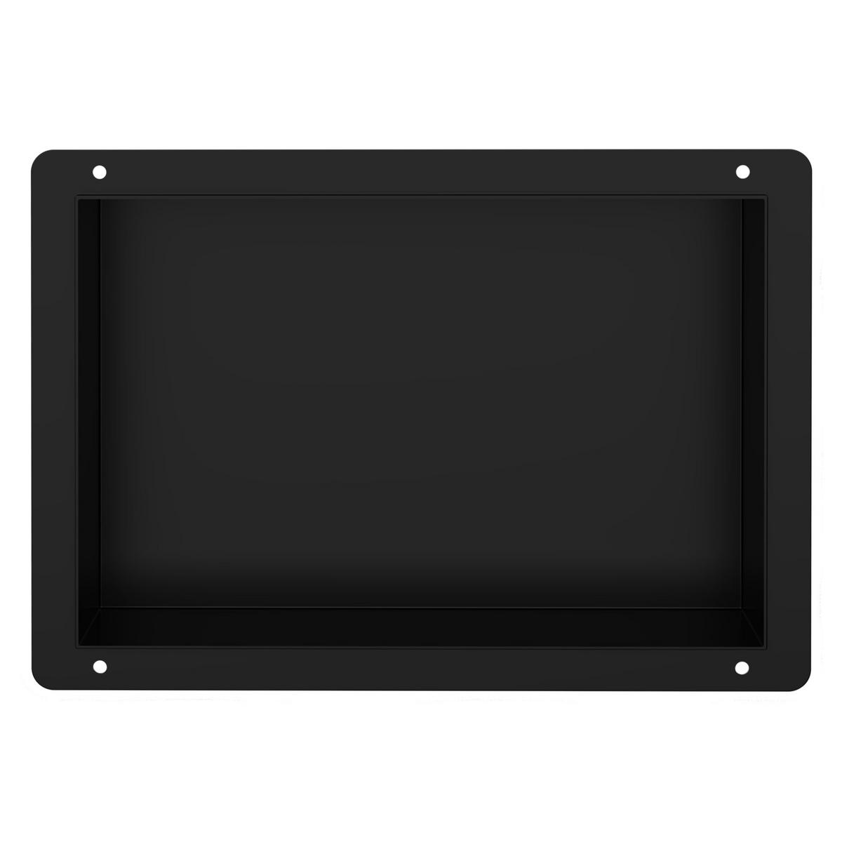 DUSCHNISCHE Schwarz 30/20 cm - Schwarz, Metall (24/10/34cm) - LuxeBath