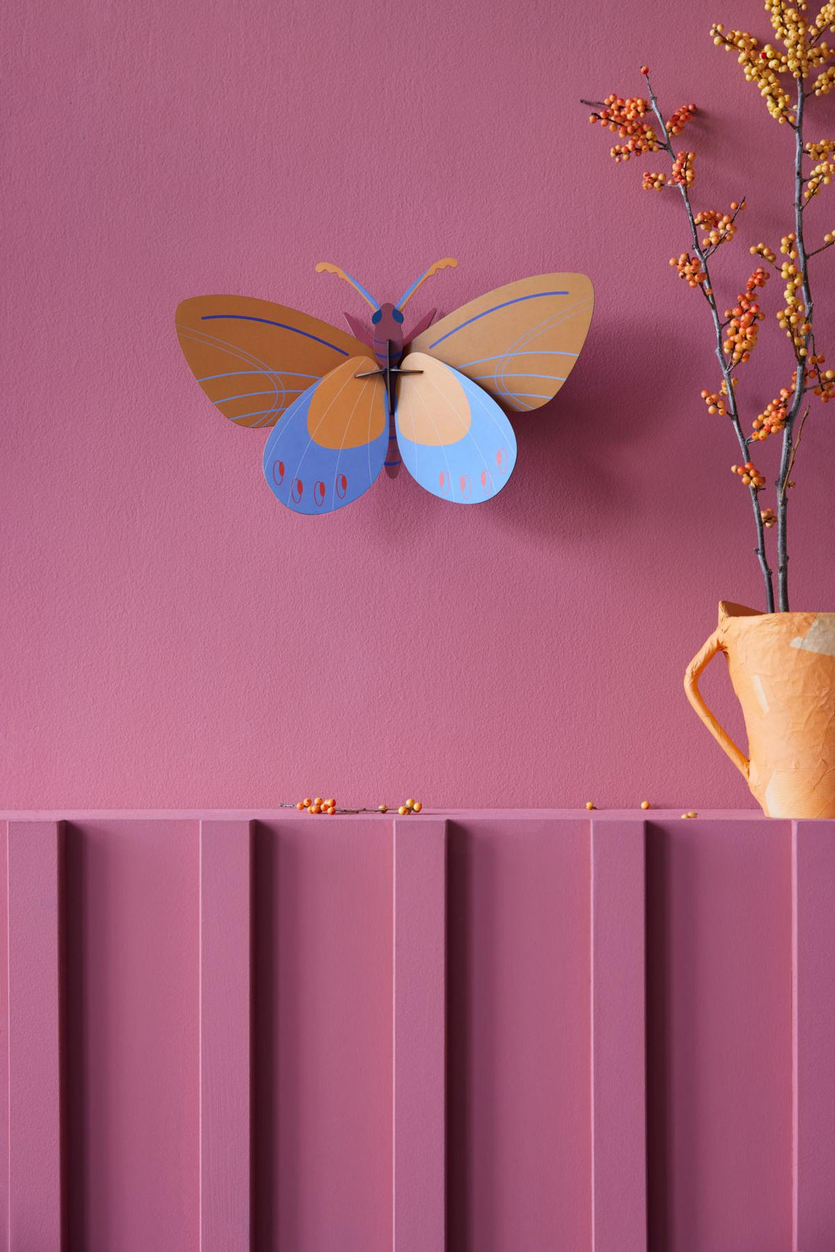 WANDDEKO Azur-Monarch 10/20.5 cm - Multicolor, Wellpappe (10/20.5/34cm) - KUNSTLOFT