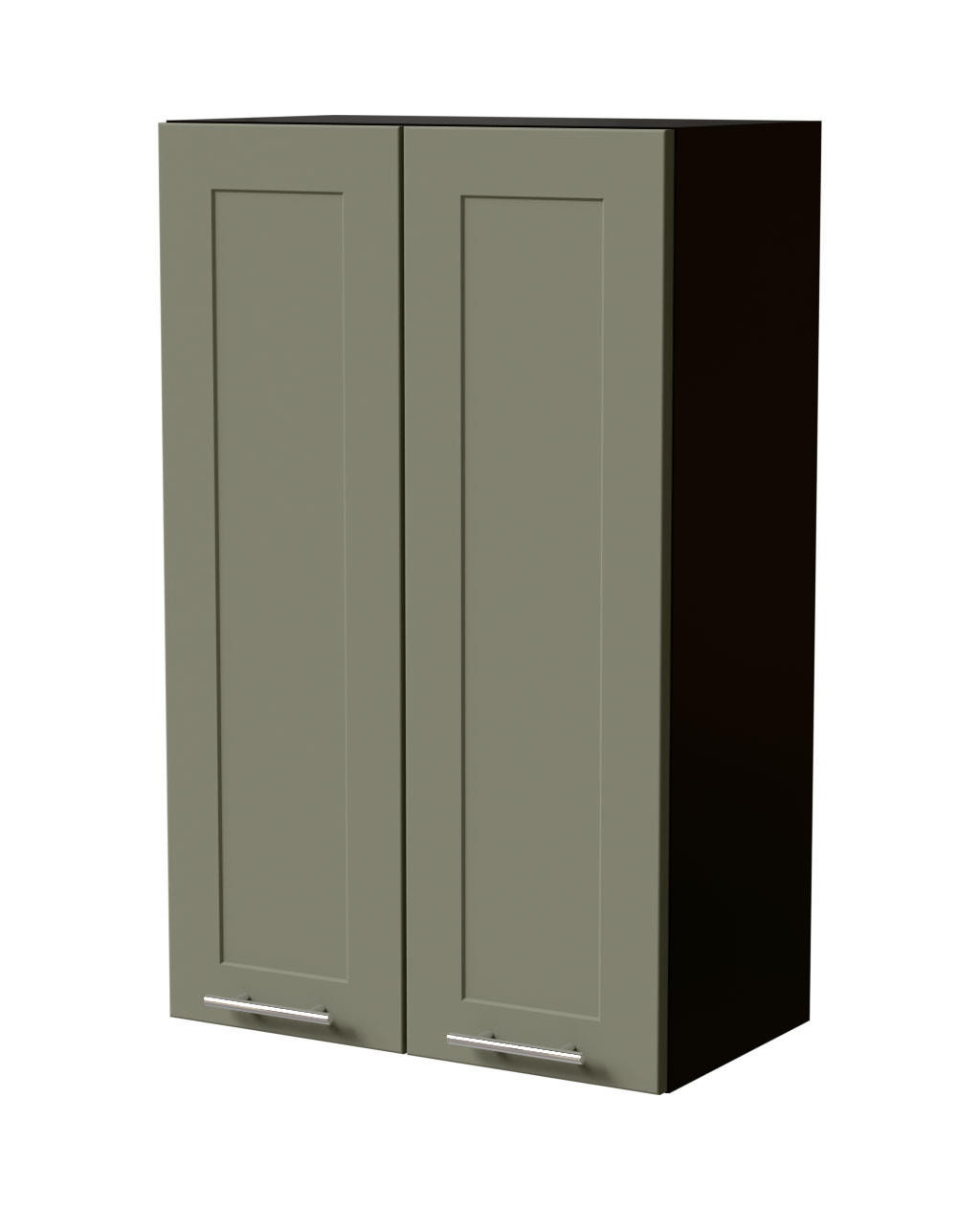HÄNGESCHRANK Oslo W4/60 Schwarz / Reed Green Matt 60 / 32,5 / 96cm - Schwarz/Grün, Holz/Holzwerkstoff (60/96/32.5cm) - Feldmann-Wohnen