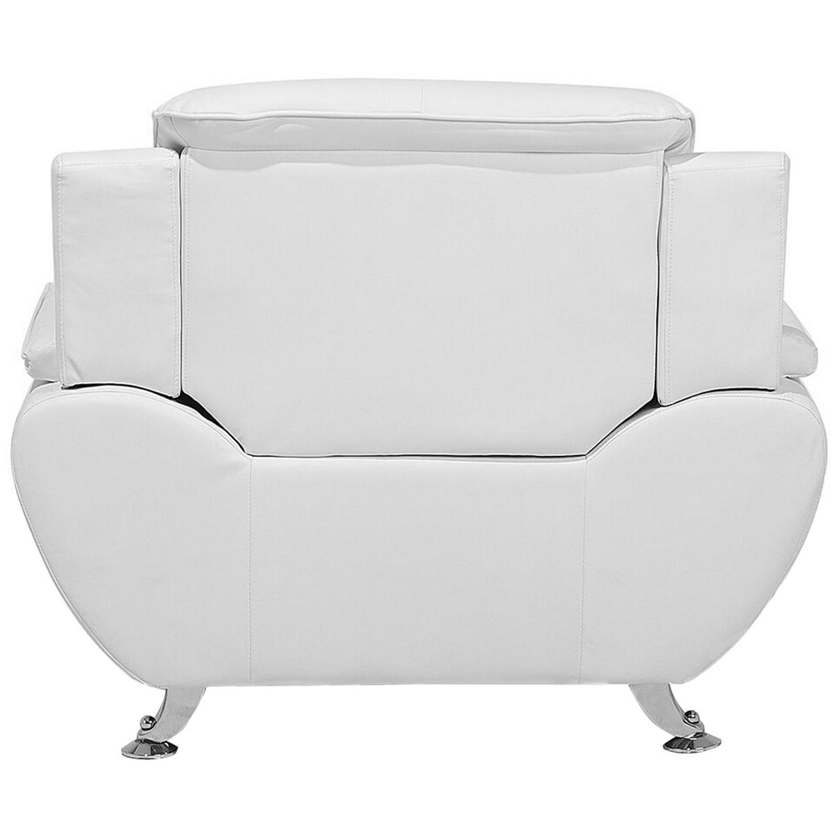 SESSEL Kunstleder Weiß Leira - Weiß, Kunststoff/Textil (113/88/86cm) - Beliani