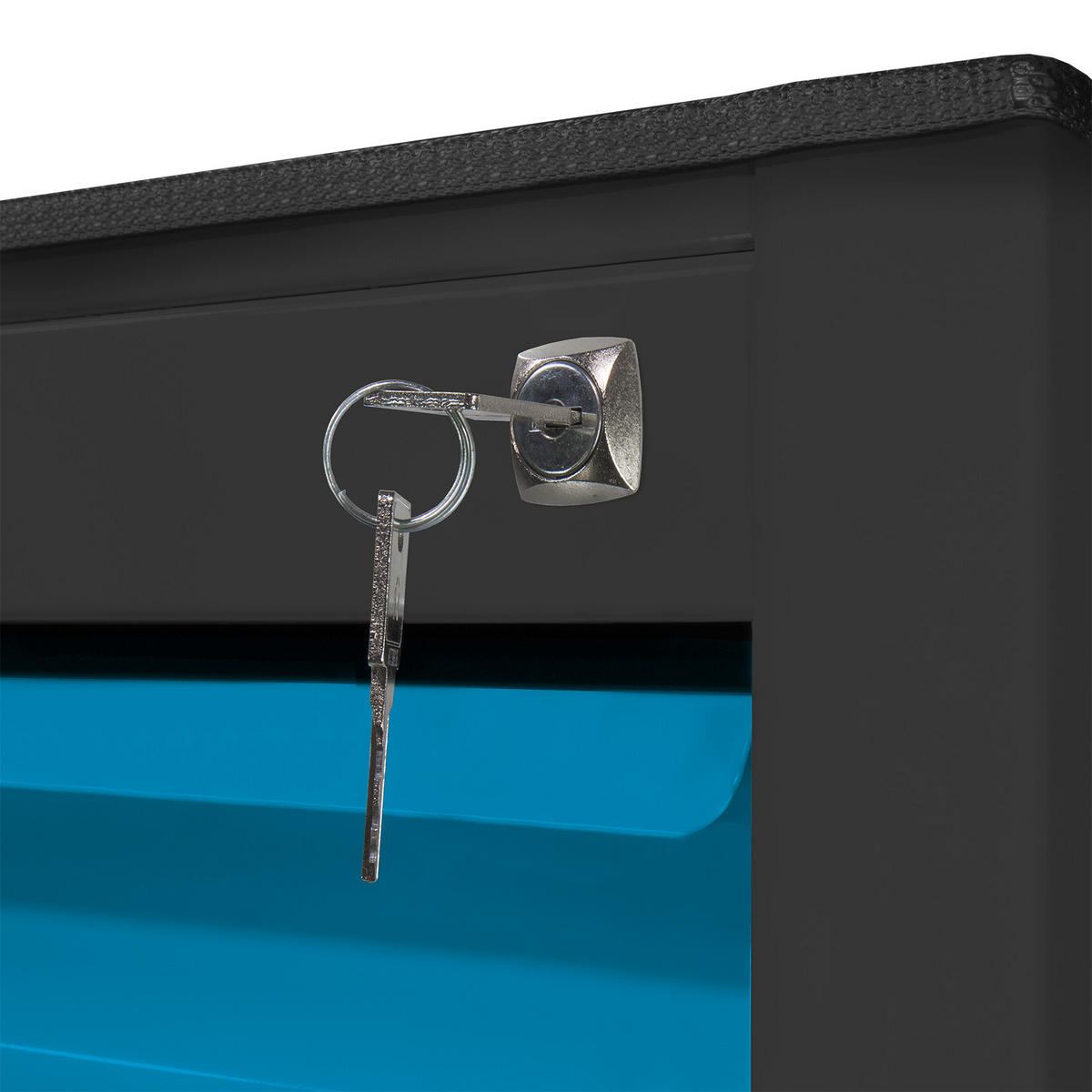 SCHUBLADENSCHRANK Kobra mit 10 Schubladen + Gummiauflage 90x71x55cm Anthrazitgrau/Blau - Blau/Grau, Metall (71/90/55cm) - PROREGAL