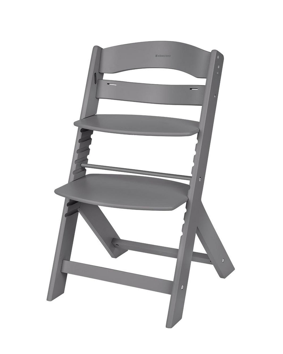 KINDERHOCHSTUHL Nordy Holz grau Kinderstuhl Fußstütze verstellbarer Sitz - Grau, Holz (44/79/49cm) - Kikka boo