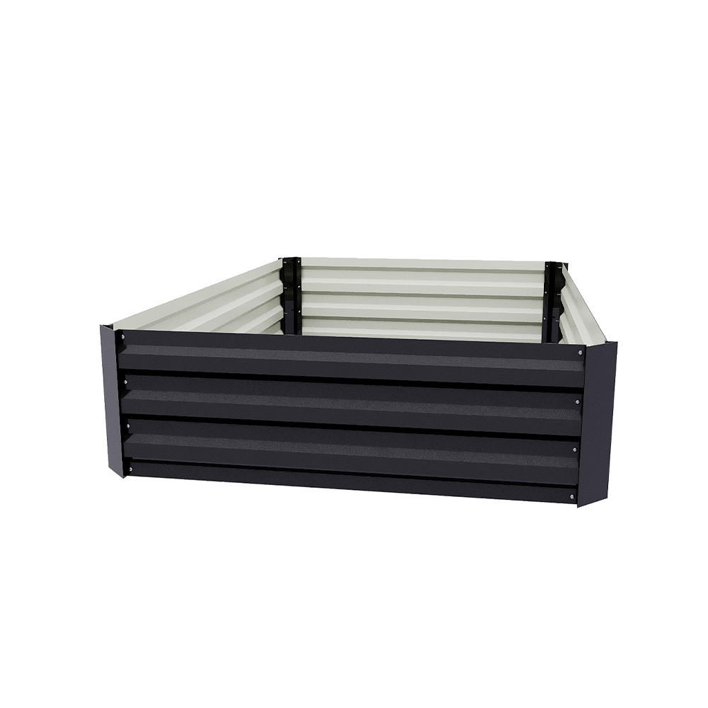 HOCHBEET-PFLANZKASTEN aus verzinktem Stahl in Anthrazit Creme Rechtekig für Garten Balkon 120x90x30cm 5,2 kg - Dunkelgrau, Metall (90/30/120cm) - Livingandhome