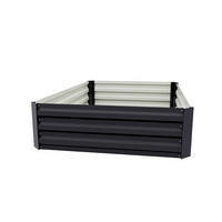 HOCHBEET-PFLANZKASTEN aus verzinktem Stahl in Anthrazit Creme Rechtekig für Garten Balkon 120x90x30cm 5,2 kg - Dunkelgrau, Metall (90/30/120cm) - Livingandhome