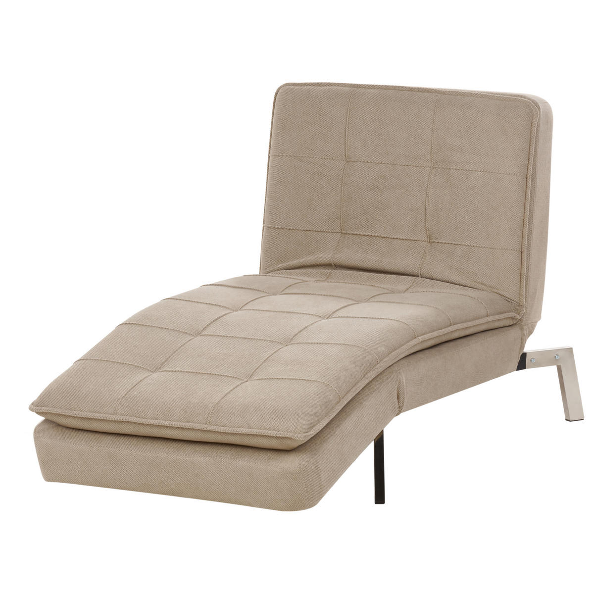 ČALOUNĚNÉ LEHÁTKO CHAISE LONGUE Látka Béžové Loiret - béžová, textil (179/93/76cm) - Beliani