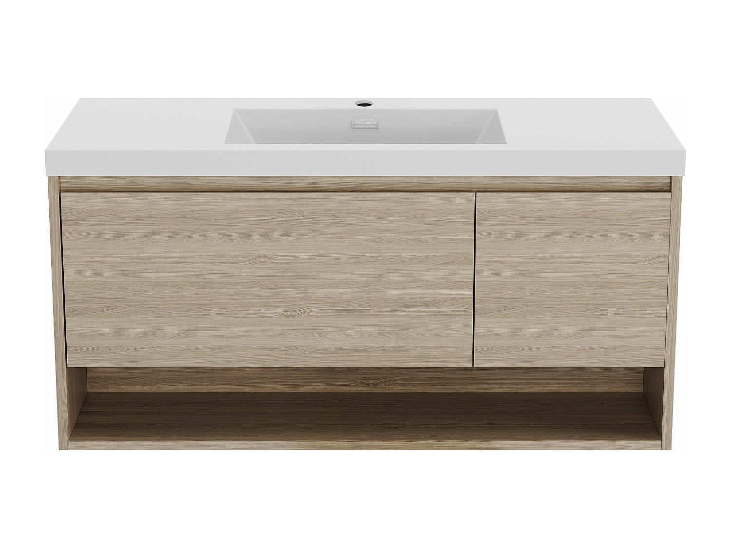 EINZELWASCHTISCH - 120cm x 50cm - Holzspan - naturfarben hell - PUJUKA - Naturfarben, Holz (120/55/50cm) - Vente-Unique