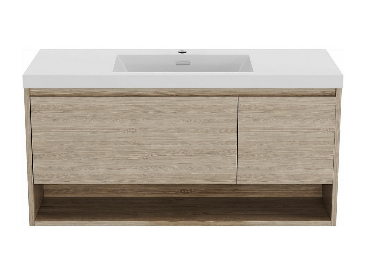 EINZELWASCHTISCH - 120cm x 50cm - Holzspan - naturfarben hell - PUJUKA - Naturfarben, Holz (120/55/50cm) - Vente-Unique