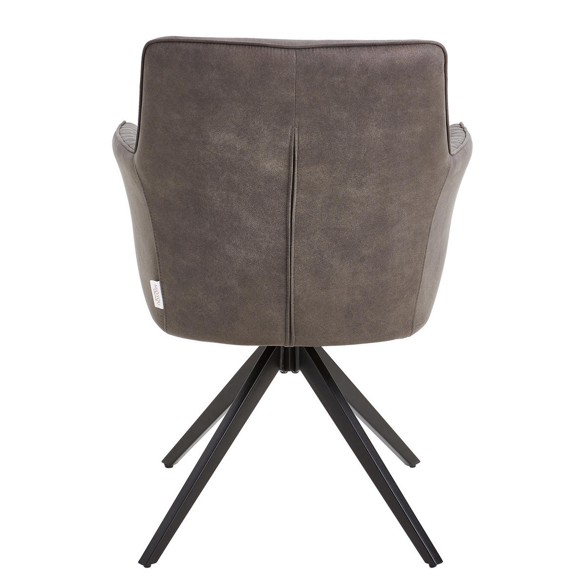 DREHBARER ARMLEHNENSTUHL - 2er-Set - Microfaser - Dunkelgrau, Textil/Metall (62/90/63cm) - home24