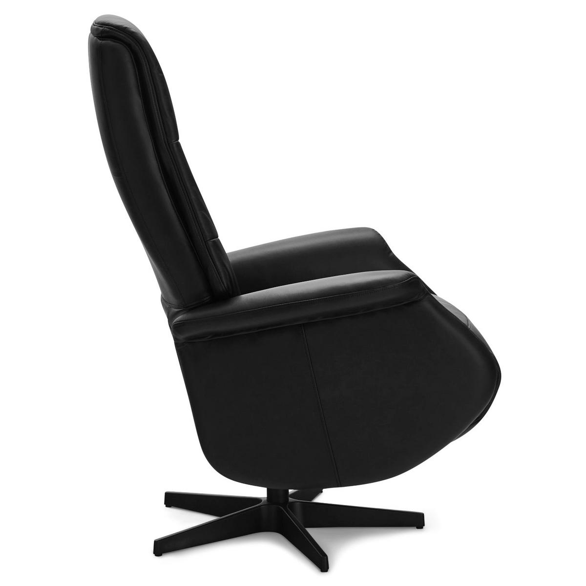 RELAXSESSEL Echtleder Schwarz - Schwarz, Leder/Metall (90/114/79cm) - Furnhouse