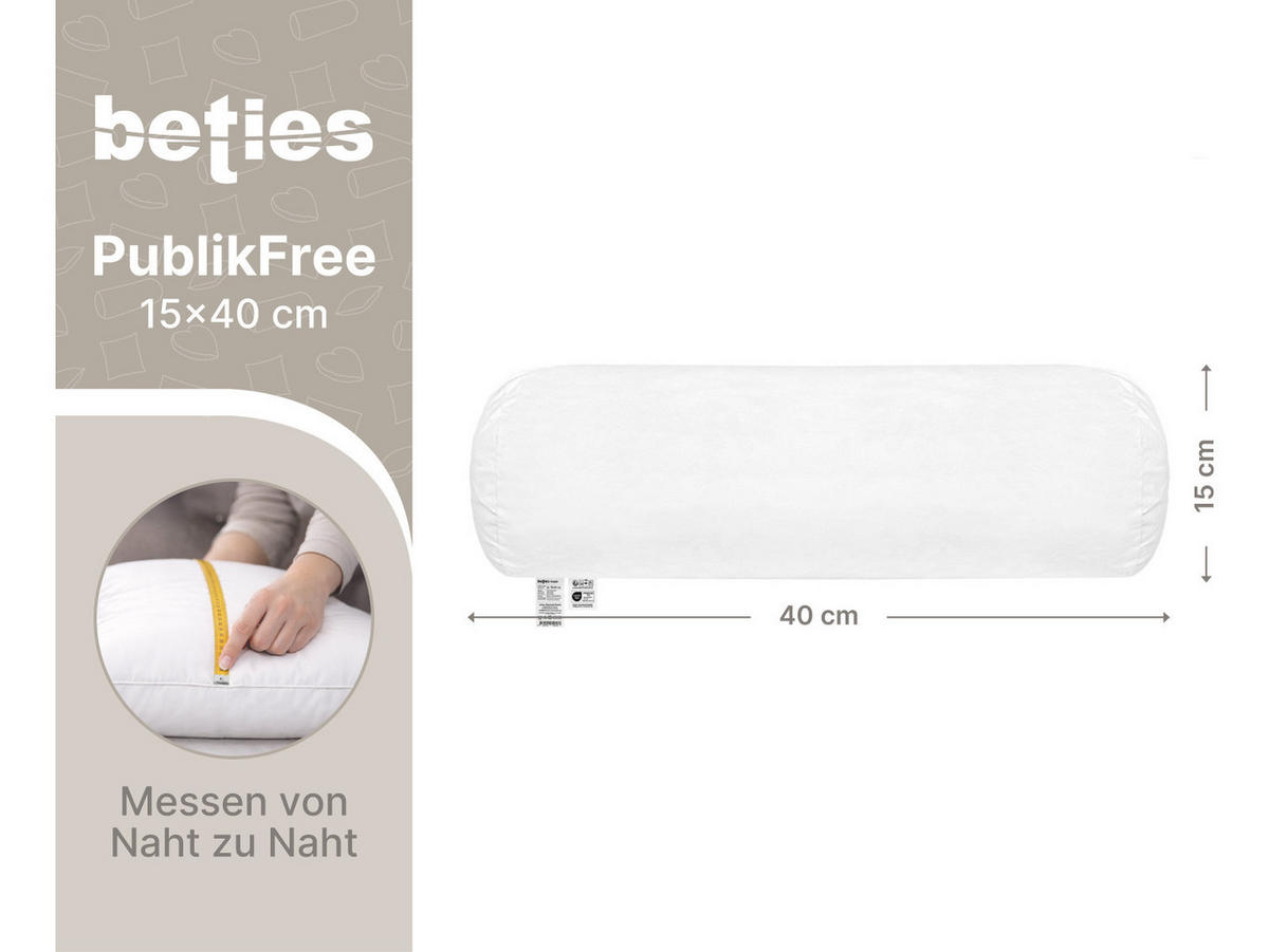 NACKENROLLE PublikFree Faserbällchen 15/40 cm - Weiß, Naturmaterialien/Kunststoff (15/40cm) - beties Heimtextil