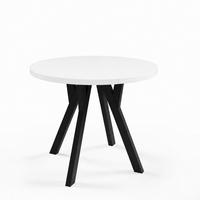 ESSTISCH ausziehbar rund 100-140 cm ATO Weiß, Auszugstisch mit Einlegeplatte - Schwarz/Weiß, Holzwerkstoff (100/100/77cm) - VENASI MÖBEL