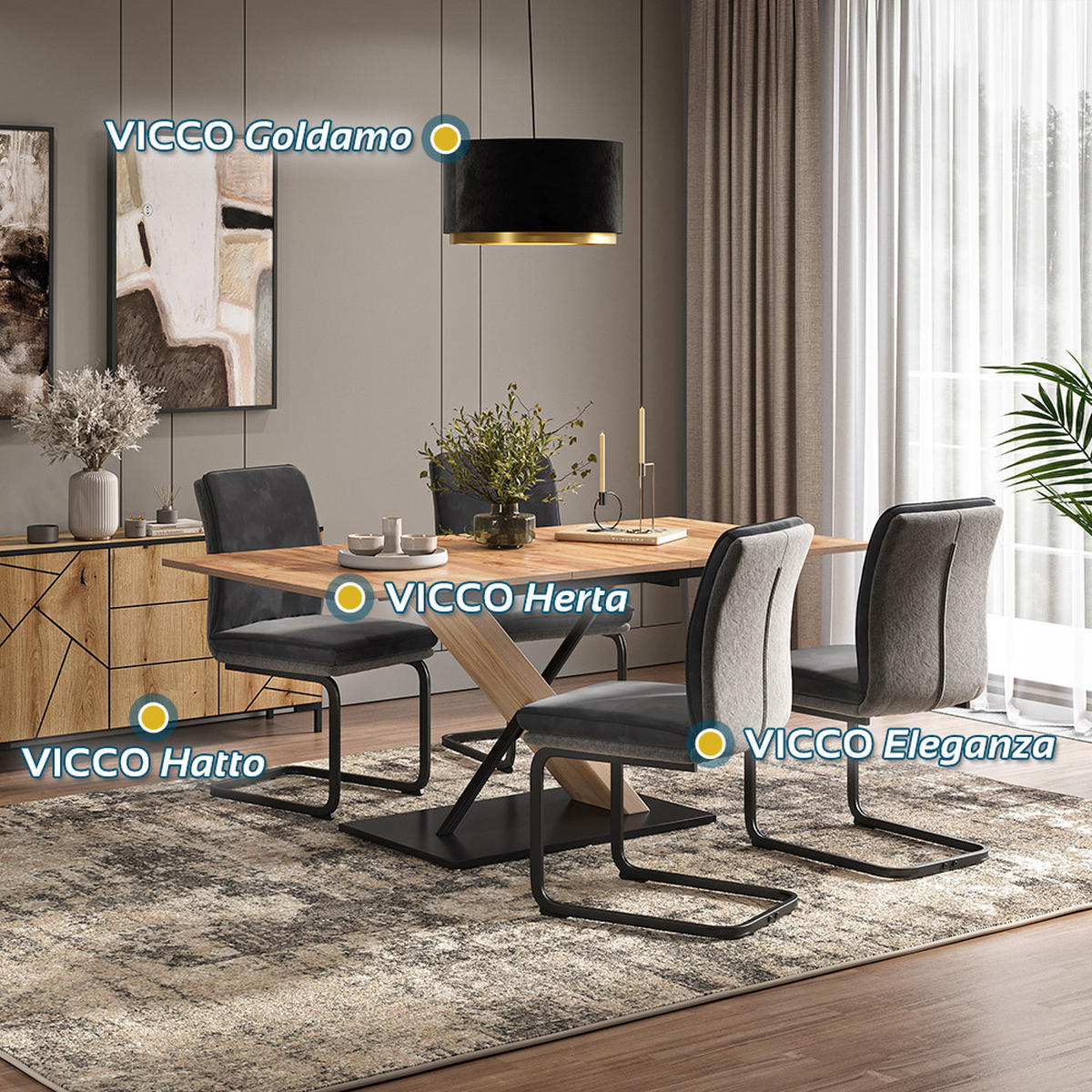 KONZOLOVÁ ŽIDLE Eleganza Antracit - antracitová, textil (49/95.5/63.5cm) - Vicco