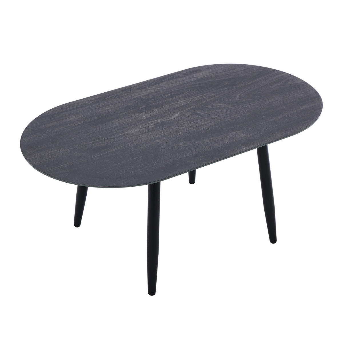 GARTENLOUNGE-SET Gartenmöbel Set mit Kissen, 2-Sitzer-Sofa, 2 Sessel und Couchtisch - Schwarz/Grau, Textil/Metall - STILVORA
