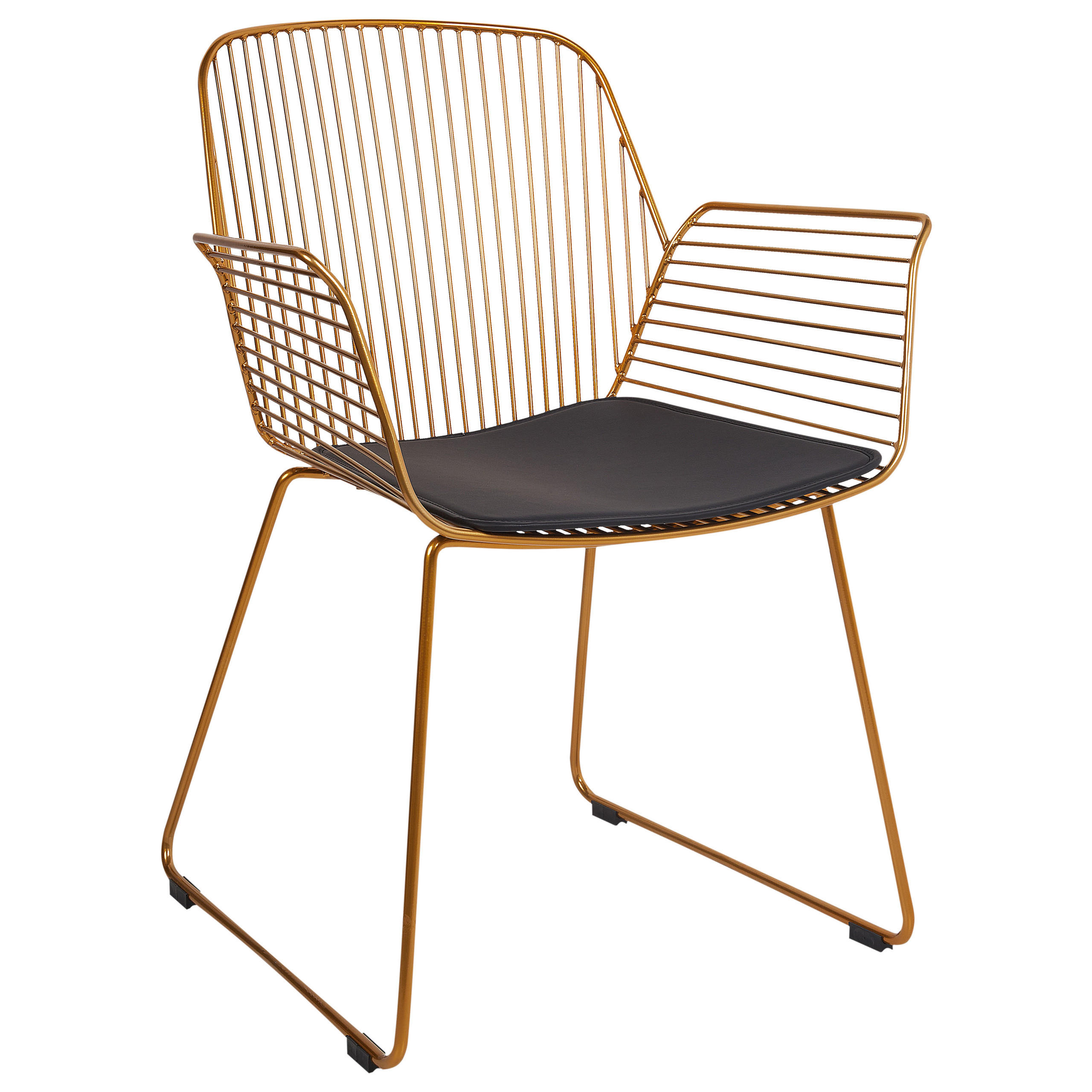 ESSZIMMERSTUHL 2er-Set Metall Gold Appleton - Goldfarben/Schwarz, Metall (61/84/57cm) - Beliani