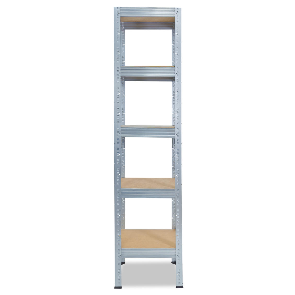 SCHWERLASTREGAL PRO 200x30x30 cm in verzinkt mit 5 Böden und 200 kg Traglast pro Boden - Silberfarben, Metall (30/200/30cm) - shelfplaza