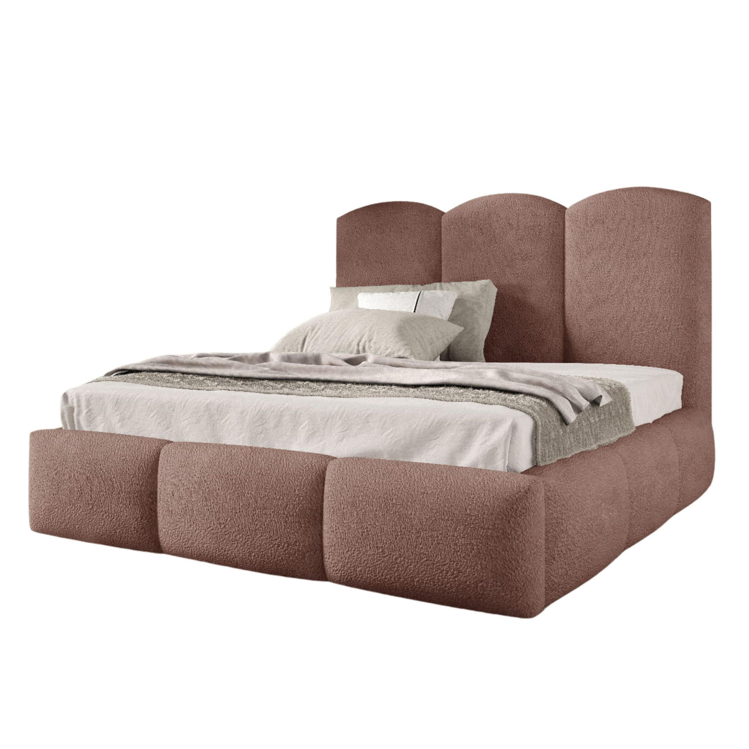 POLSTERBETT BAILEY Bettkasten Lattenrost 140x200 Schmutzrosa - Hellrosa, Holz (140/200cm) - Furnistar