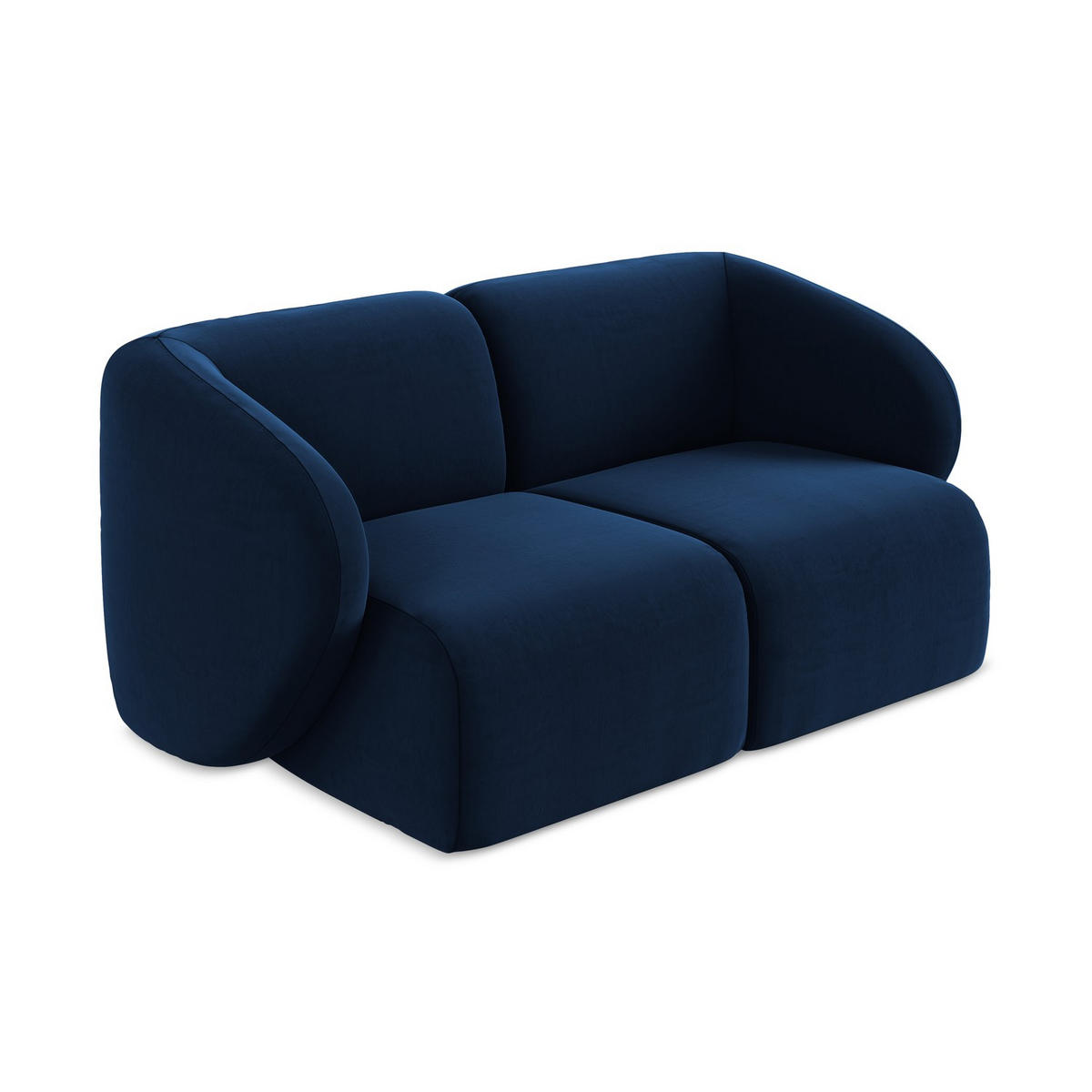 2-SITZER-SOFA Samt Stoff Blau - Türkis/Schwarz, Holzwerkstoff/Kunststoff (174/75/94cm) - LaMiaSofa