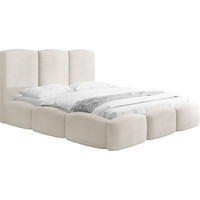 POLSTERBETT Harmony mit Bettkasten & Lattenrost in Creme Chenille 140 x 200 cm - Birkefarben/Creme, Holzwerkstoff/Kunststoff (140/200cm) - WFL GROUP
