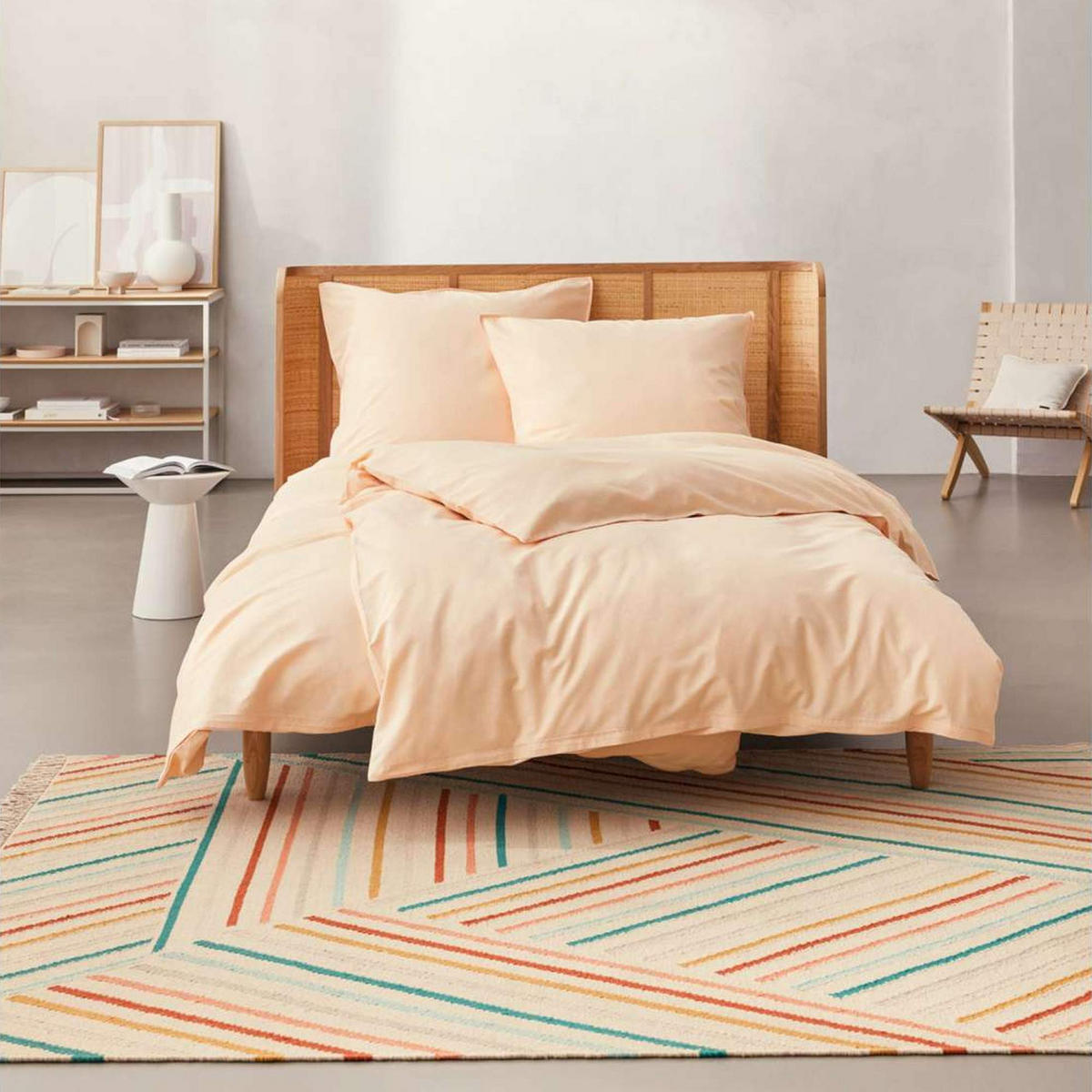 GANZJAHRESBETTWÄSCHE WASHEDCOTTON - Orange, Textil (140/200cm) - Esprit