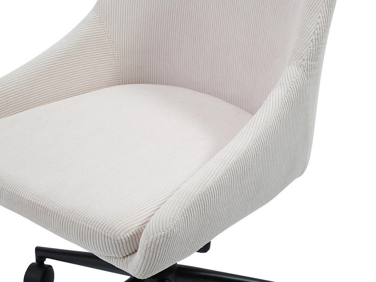 BÜROSTUHL ohne Armlehnen - 51 cm x 58 cm - samt - schwarz, cremefarben Masurie - Creme/Schwarz, Textil (51/91/58cm) - Vente-Unique