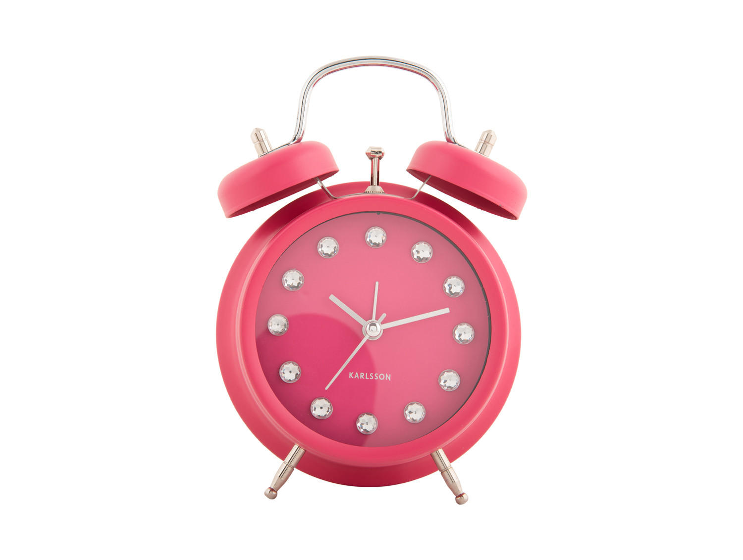 WECKER Glam Diamonds 11.8/11.8/17 cm - Pink, Metall (11.8/17/11.8cm) - Karlsson