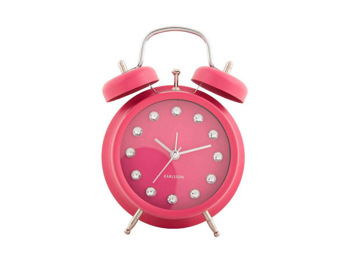 WECKER Glam Diamonds 11.8/11.8/17 cm - Pink, Metall (11.8/17/11.8cm) - Karlsson