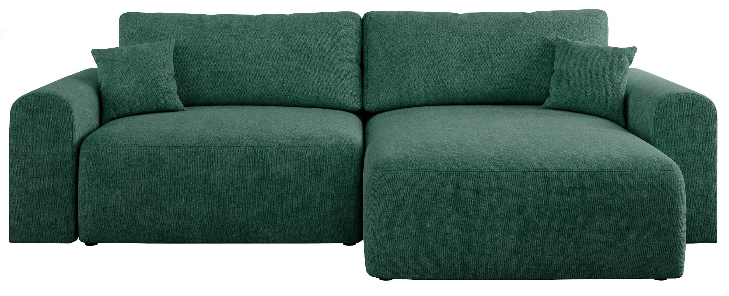 ECKSOFA NELSON Grün Struktur - Schwarz/Grün, Kunststoff/Textil (274/152cm) - MKS