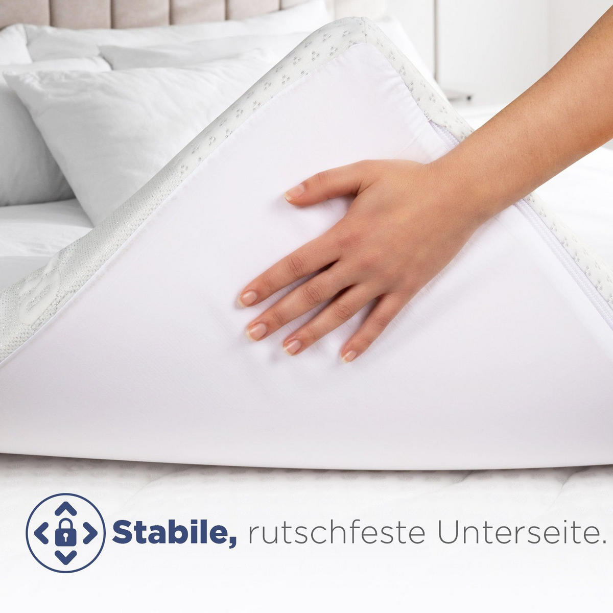 MATRATZENAUFLAGE MEMOSILVER weiß 90x200 cm - Weiß, Kunststoff - Vitapur