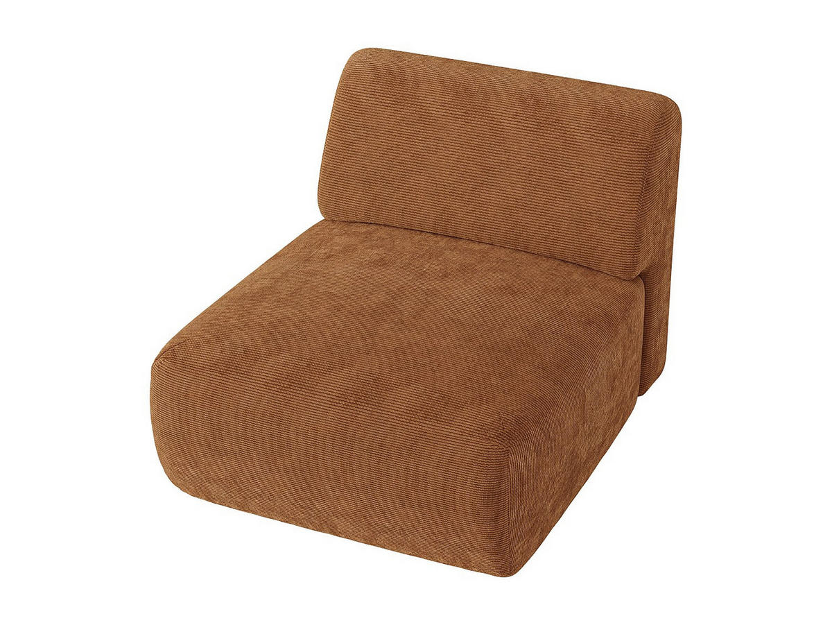 SESSEL mit gerader Rückenlehne - 1 Person - samt - terracotta Pogni - Terracotta, Textil (75/73/97cm) - Vente-Unique
