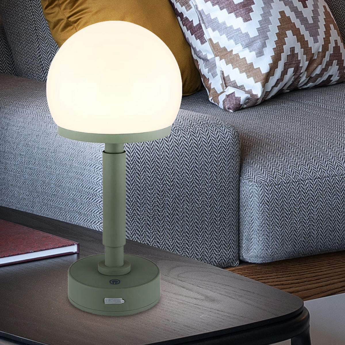 LED TISCHLEUCHTE Haku Grün - Grün, Kunststoff (14/14/29.5cm) - Globo Lighting