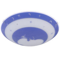 KINDERDECKENLEUCHTE Metall Glas Blau Weiß - Blau, Glas/Metall (30/30/9cm) - Globo Lighting