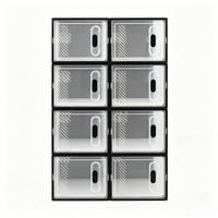 AUFBEWAHRUNGSBOXEN Schwarz & Transparent 8er-Set 50/35,5/70 cm - Schwarz, Kunststoff (50/70/35.5cm) - PANGIVO