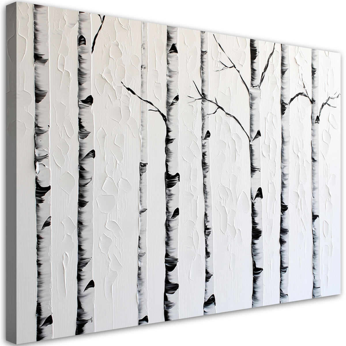 WANDBILD birkenwald - Weiß, Textil (60/40cm) - Feeby