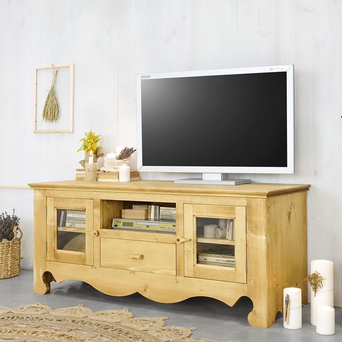 TV-SCHRANK aus Massivholz MEXICANA - Honig, Holz (140/60/50cm) - Seart