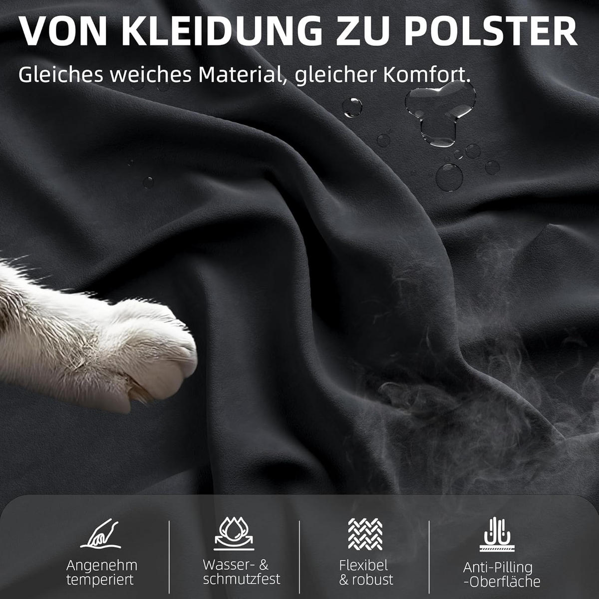 GAMING-STUHL Mikrofaser-Velours & Lendenkissen, Fußstütze 160° Neigbar - Grau, Leder (70/132/70cm)