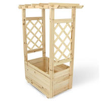 PFLANZKASTEN mit Rankgittern & Dach - Tannenholz - 58 x 34 x 103cm - Naturfarben, Holz (58/103/34cm) - holz4home