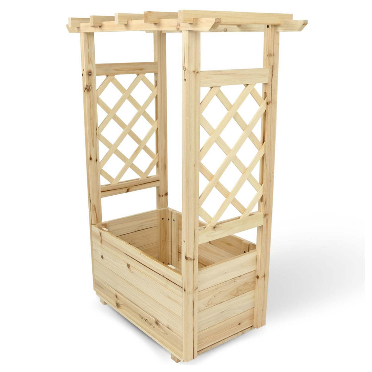 PFLANZKASTEN mit Rankgittern & Dach - Tannenholz - 58 x 34 x 103cm - Naturfarben, Holz (58/103/34cm) - holz4home