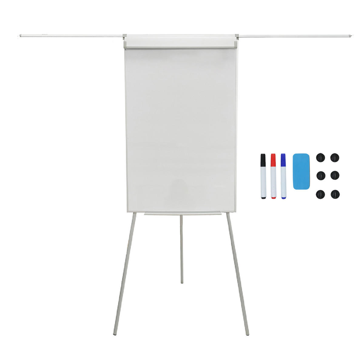 FLIPCHART Whiteboard - Weiß, Kunststoff/Metall (70/100/1.1cm) - Relaxdays