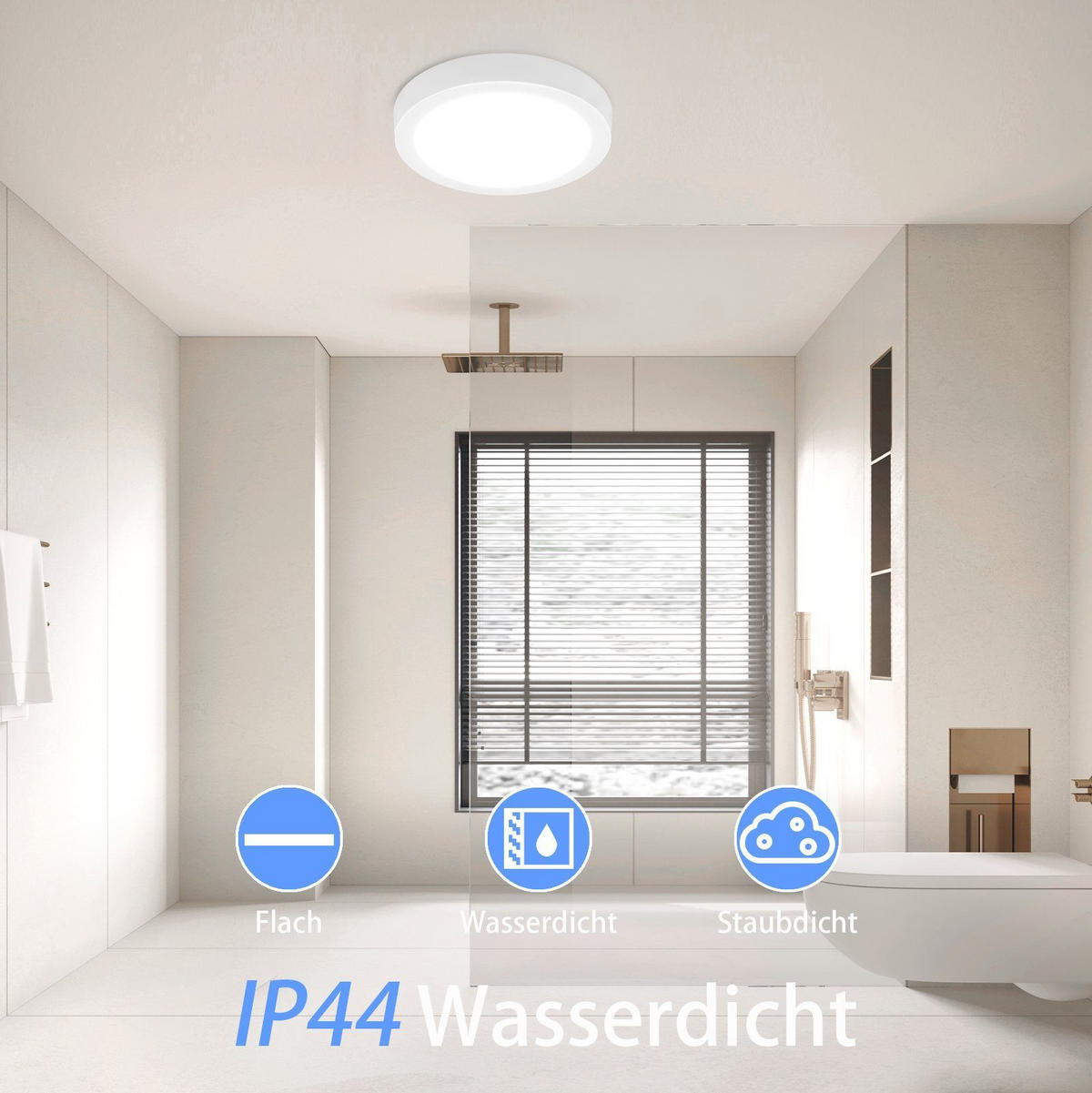 LED-DECKENLEUCHTE Heracles 23/23/4cm - Weiß, Kunststoff (23/23/4cm) - ZMH