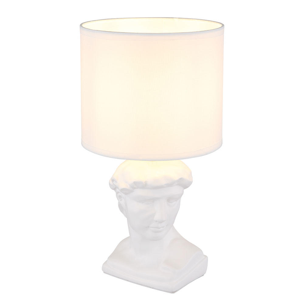 TISCHLEUCHTE HERMES Textil Weiß - Weiß, Textil (17.5/17.5/33cm) - Globo Lighting