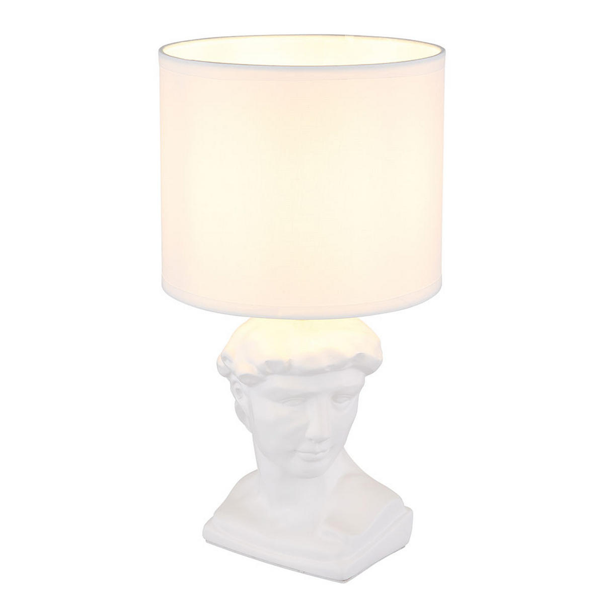 TISCHLEUCHTE HERMES Textil Weiß - Weiß, Textil (17.5/17.5/33cm) - Globo Lighting