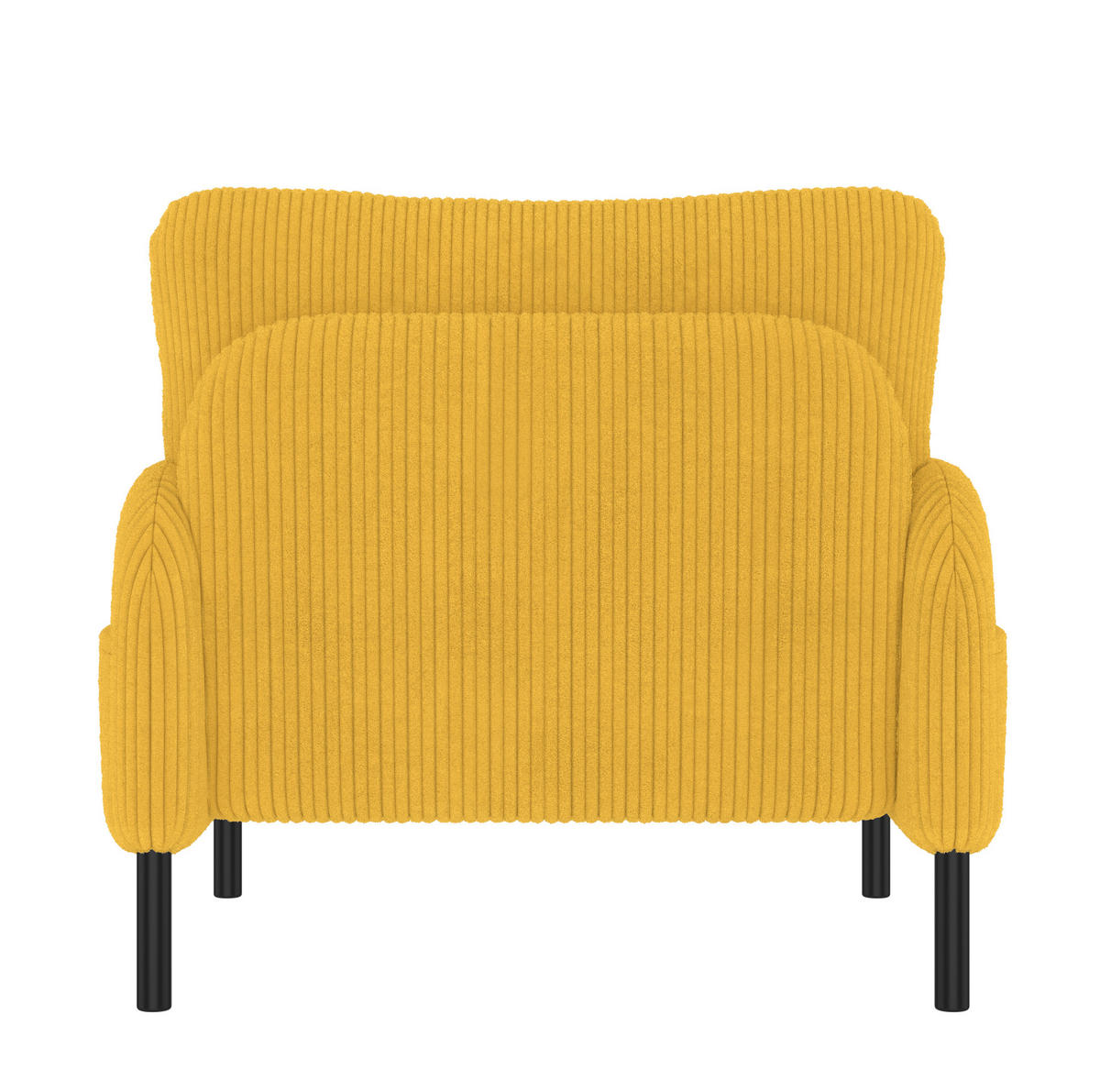 SESSEL 67/75/79 cm in Gelb aus Cord mit Seitentasche - Gelb, Textil (67/79/75cm) - BEAOK