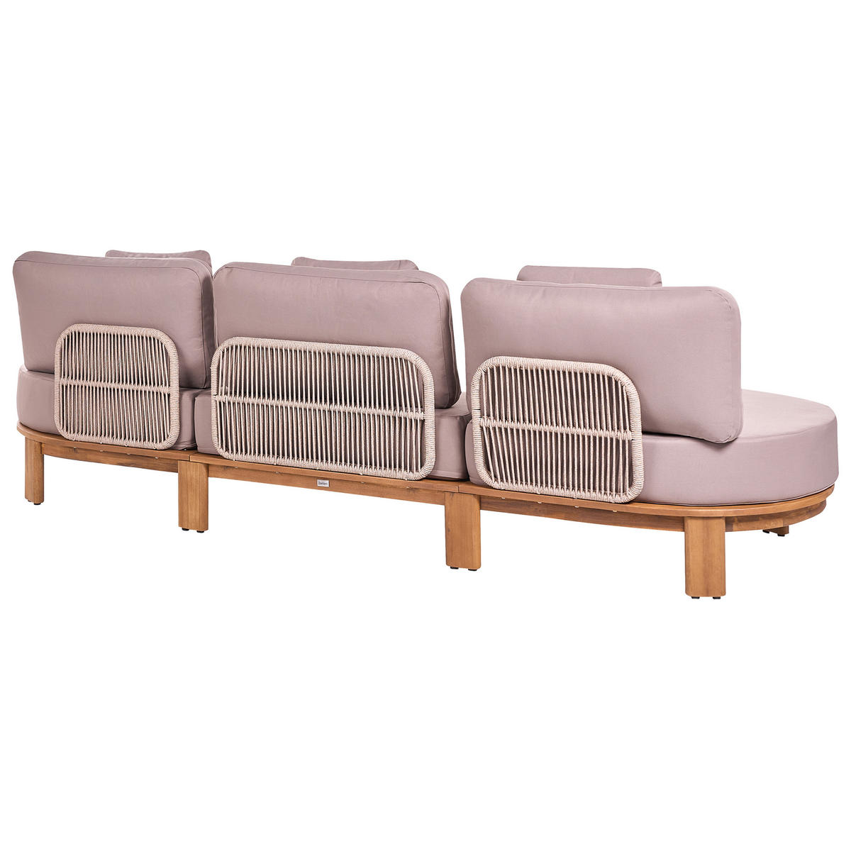GARTENSOFA 3-Sitzer Akazienholz Hellbraun Arzello - Hellbraun/Beige, Holz (286/80/75cm) - Beliani