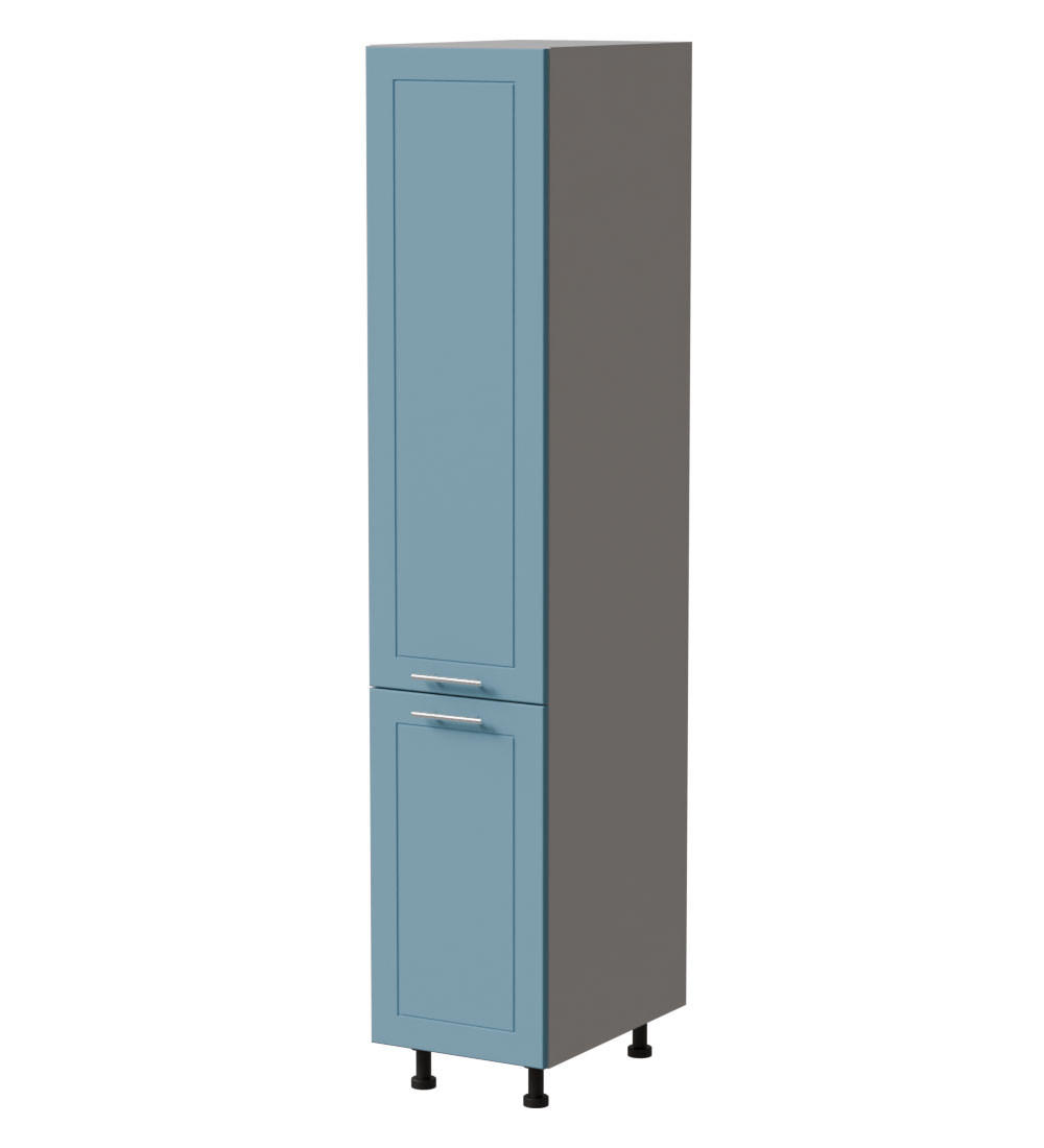 APOTHEKERSCHRANK Bari 2D14K/40 Kargo Grau / RAL 5024 pastellblau 40 / 59 / 207cm - Blau/Grau, Holz/Holzwerkstoff (40/207/59cm) - Feldmann-Wohnen