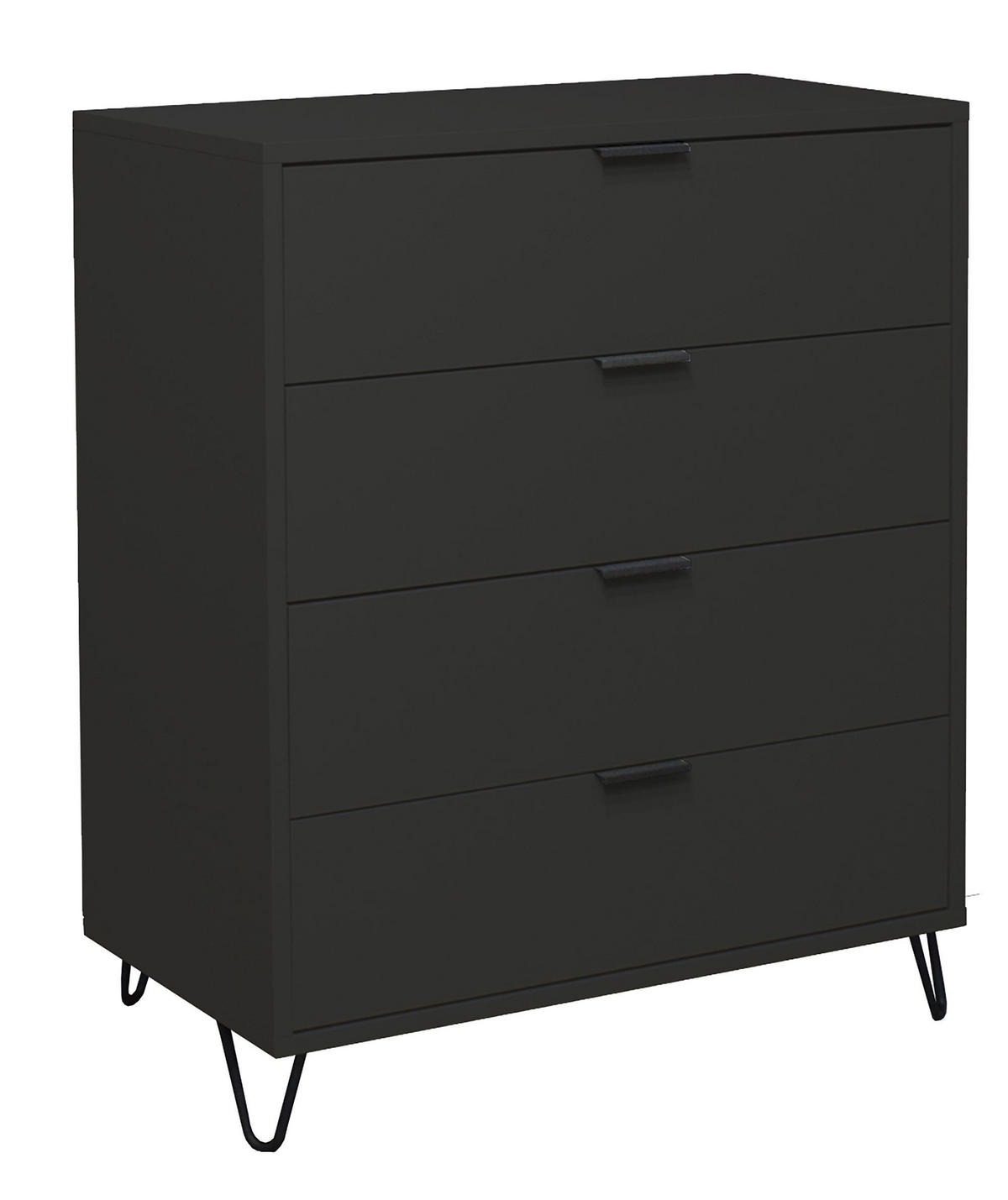 KOMMODE Erna 81x45x102 Anthrazit matt Lack - Anthrazit, Holzwerkstoff (81/102/45cm) - 58aufmkessel